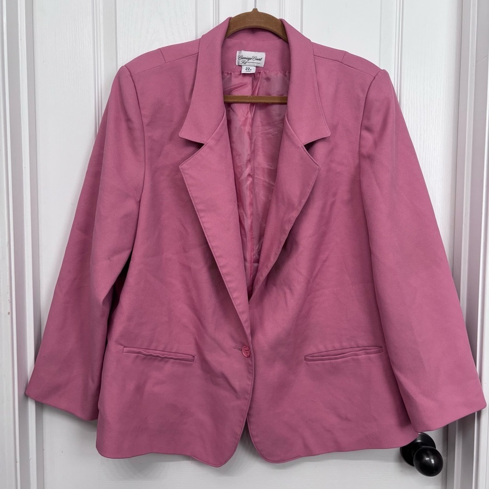 Rose Pink Tailored Blazer | Carriage Court Fit 22W